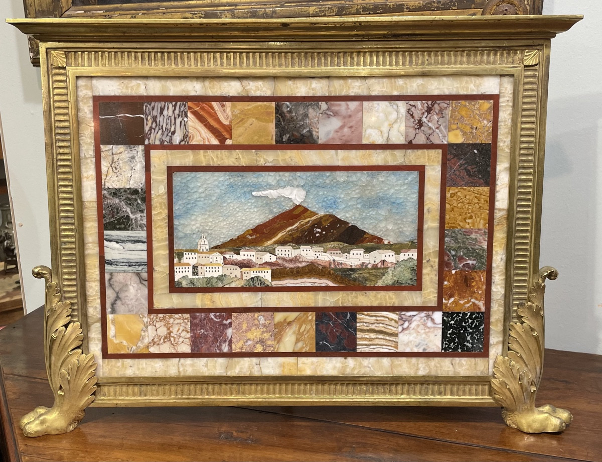 Vue de Catane en marbres anciens, XIXe siècle