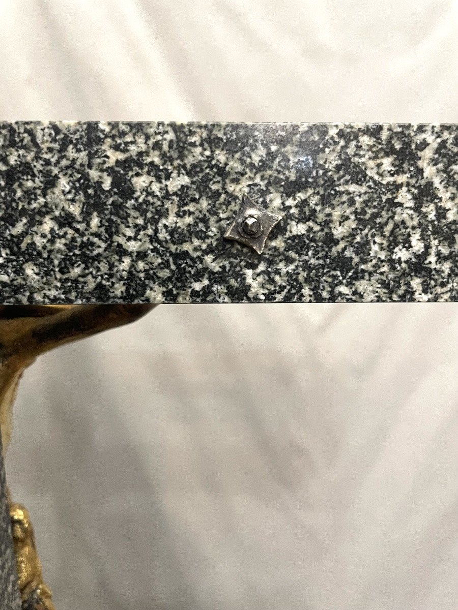 Processional Cross In Marble And Bronze, 17th Century-photo-4