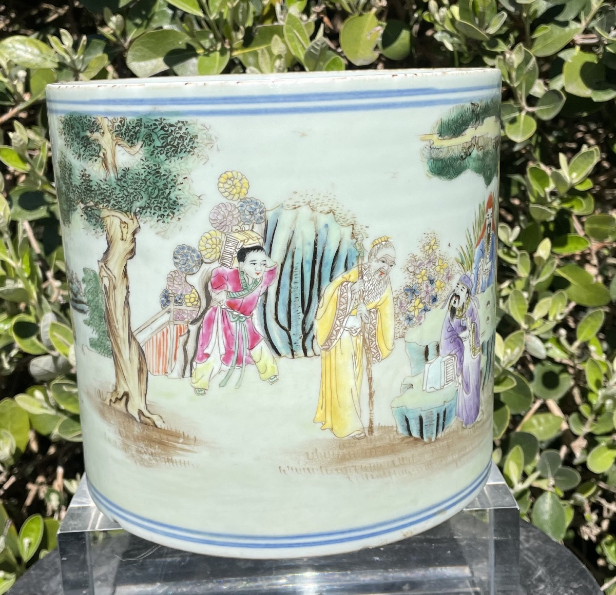 Porte-pinceaux en porcelaine du XXe siècle, provenant de Chine