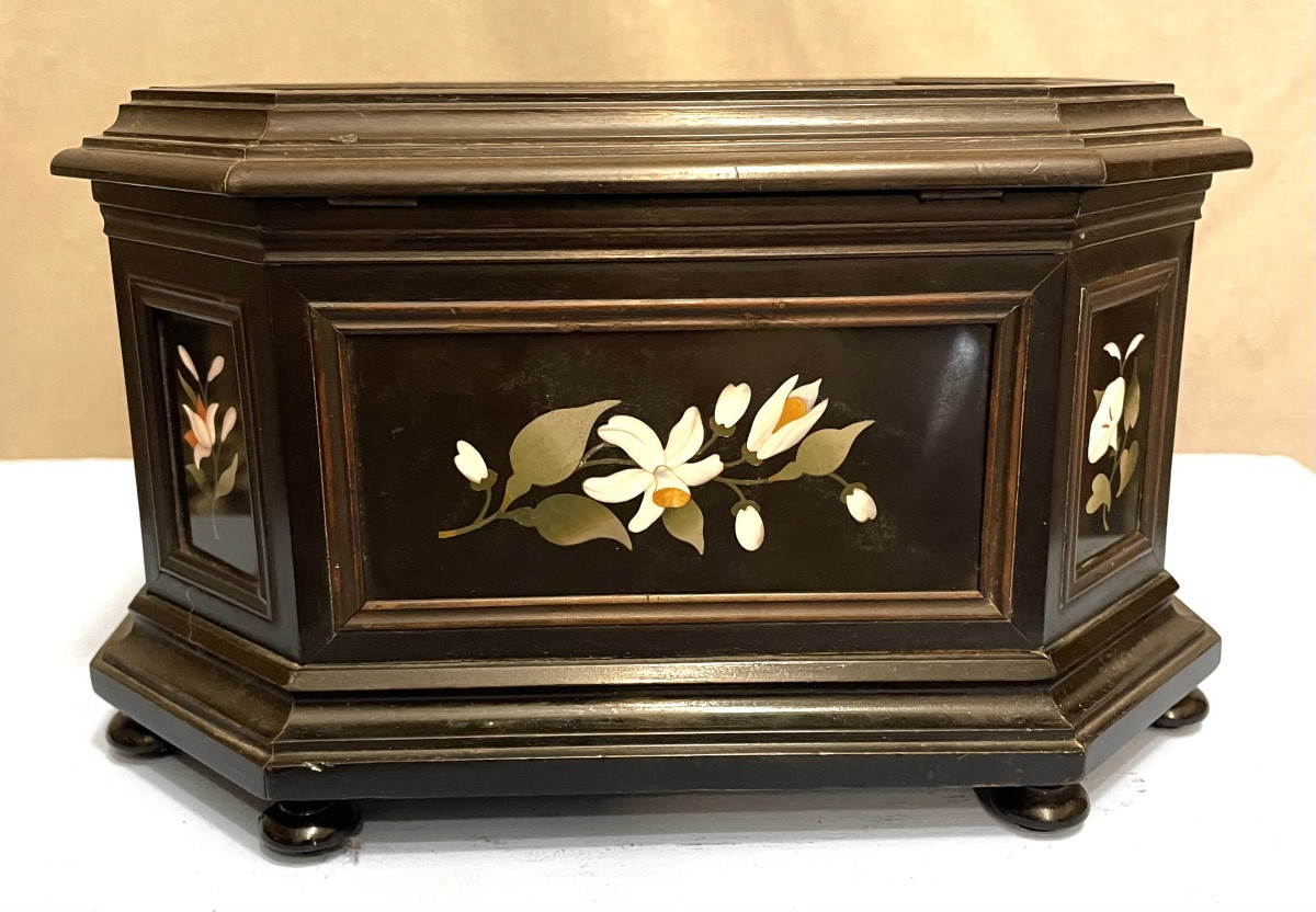 Coffret octogonal en pierre, Italie du XIXe siècle-photo-4