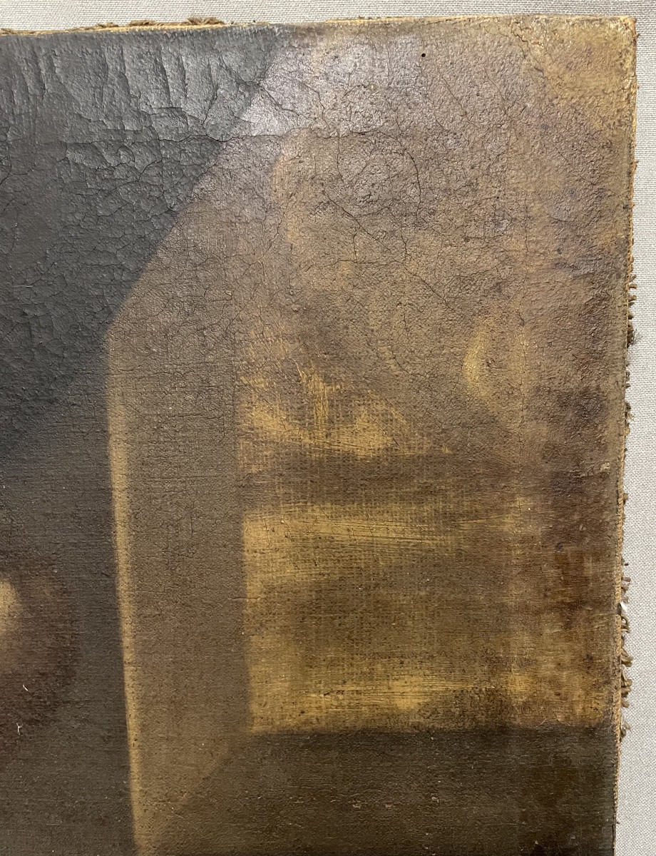 Huile sur toile, Vierge à l'Annonciation, XVIIe siècle-photo-1