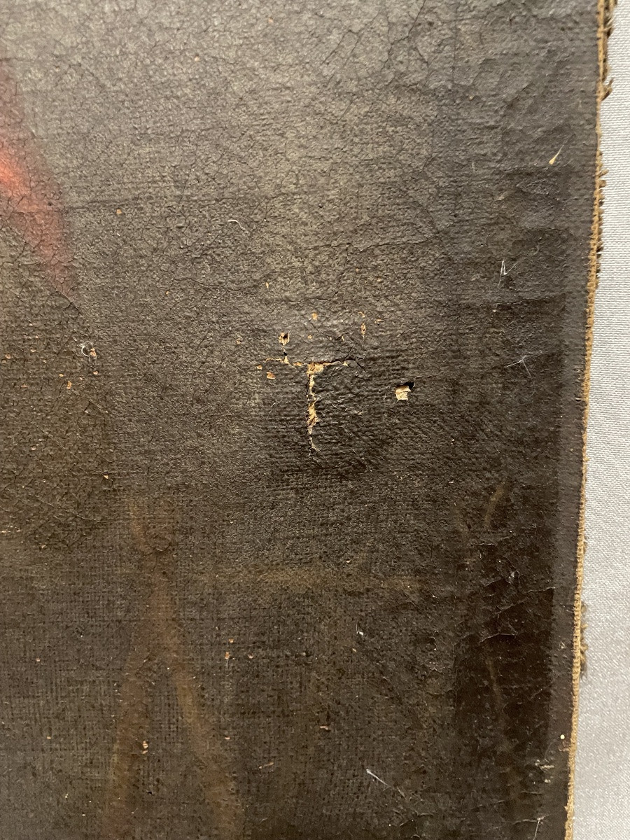 Huile sur toile, Vierge à l'Annonciation, XVIIe siècle-photo-2