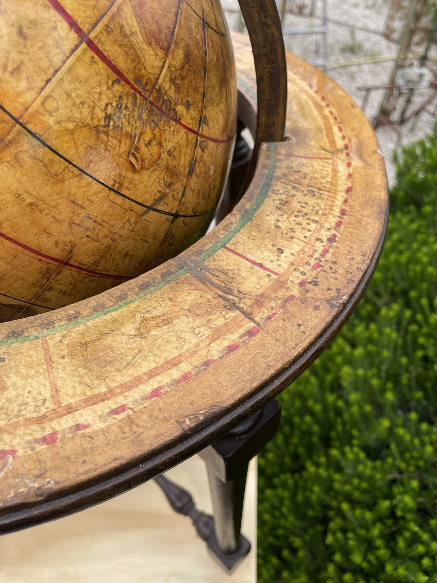 Carte du monde en bois et en papier du XXe siècle-photo-1