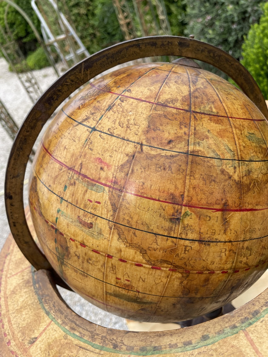 Carte du monde en bois et en papier du XXe siècle-photo-6