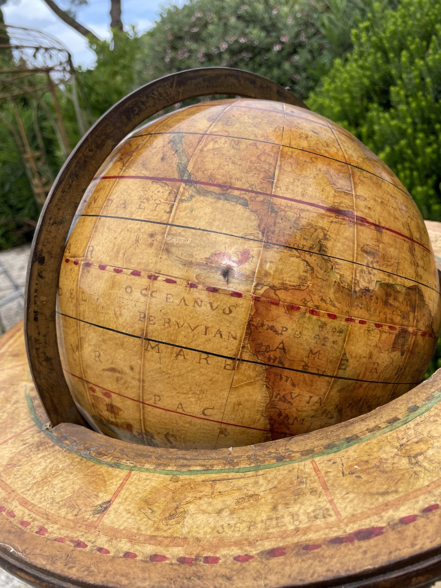 Carte du monde en bois et en papier du XXe siècle-photo-7