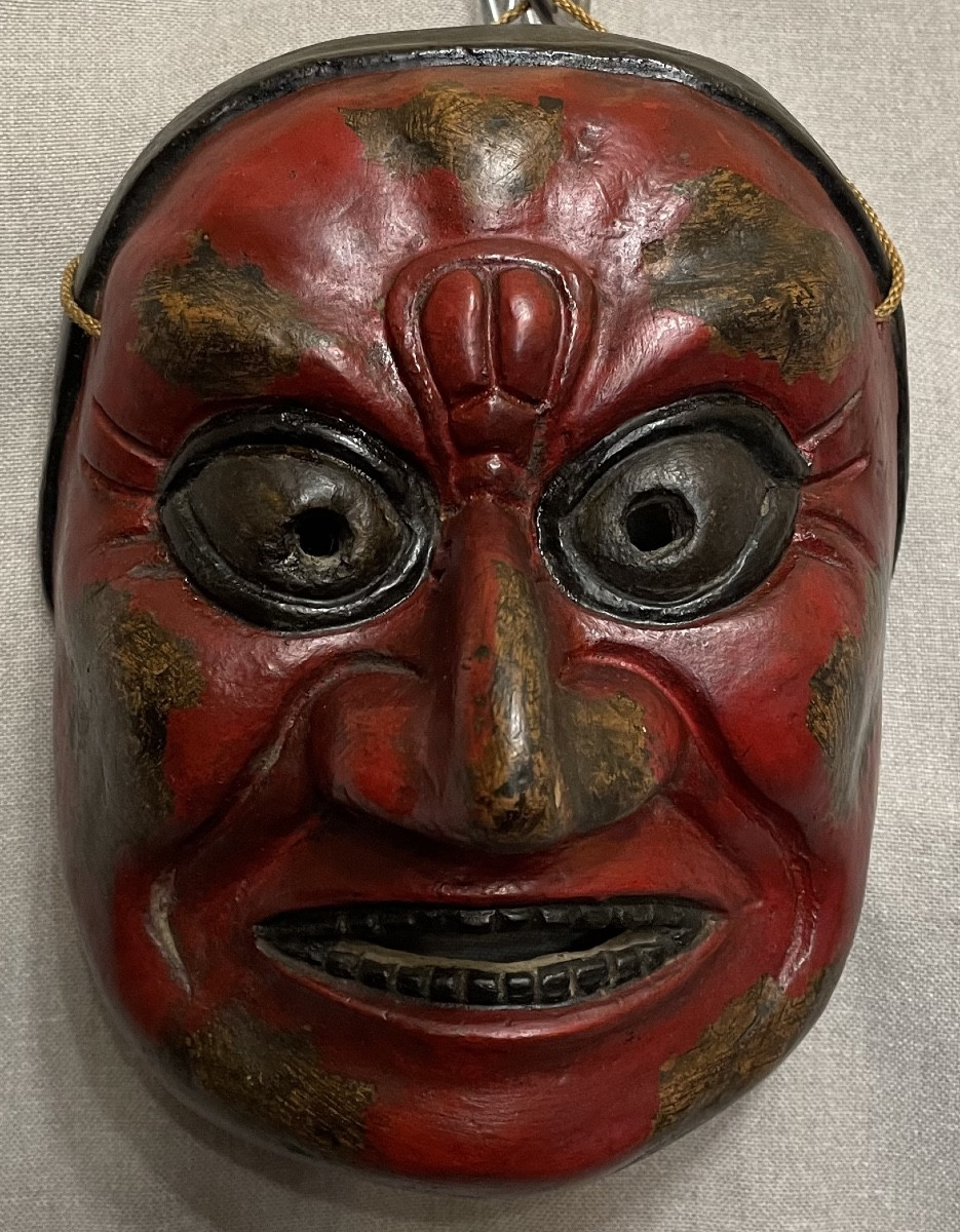 Japanese Mask Made Of Papier-mâché Or Wood, 19th–20th Century