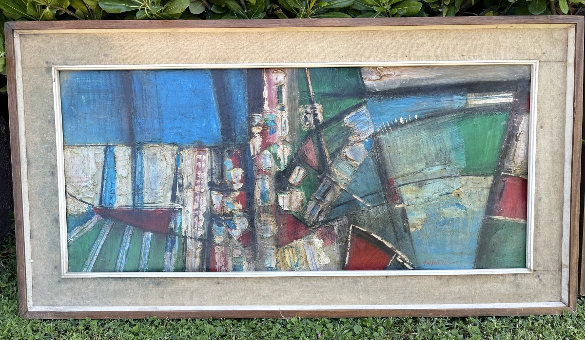 Pair Of Paintings By The Greek Artist Antonis Ninos, 20th Century-photo-2