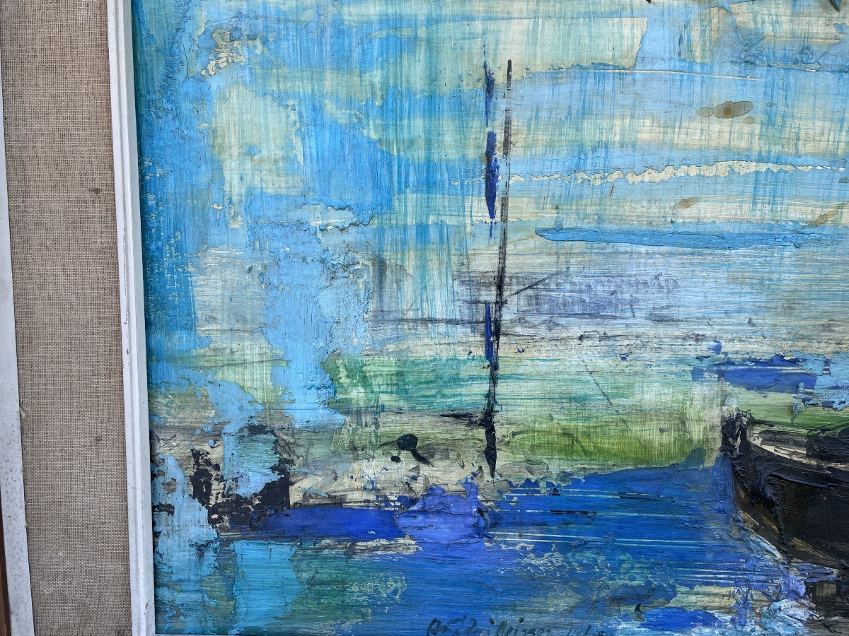 Pair Of Paintings By The Greek Artist Antonis Ninos, 20th Century-photo-4