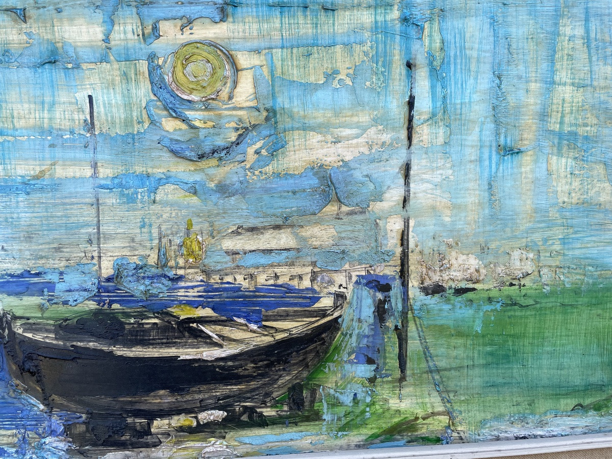 Pair Of Paintings By The Greek Artist Antonis Ninos, 20th Century-photo-5