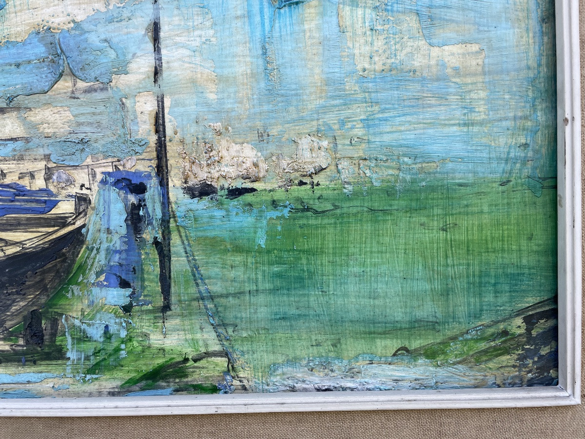 Pair Of Paintings By The Greek Artist Antonis Ninos, 20th Century-photo-6