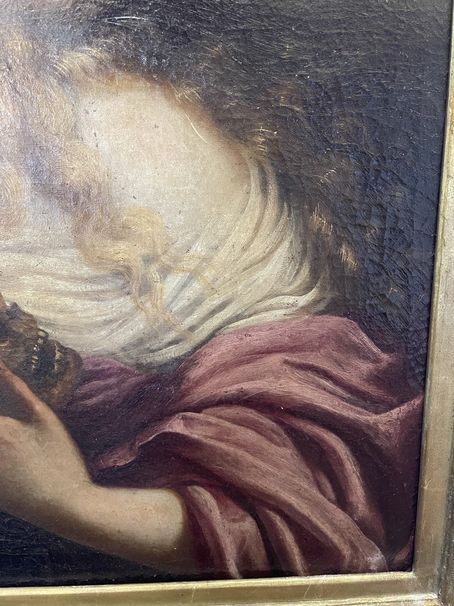 Peinture à l'huile sur toile, Madeleine, XVIIe siècle-photo-2