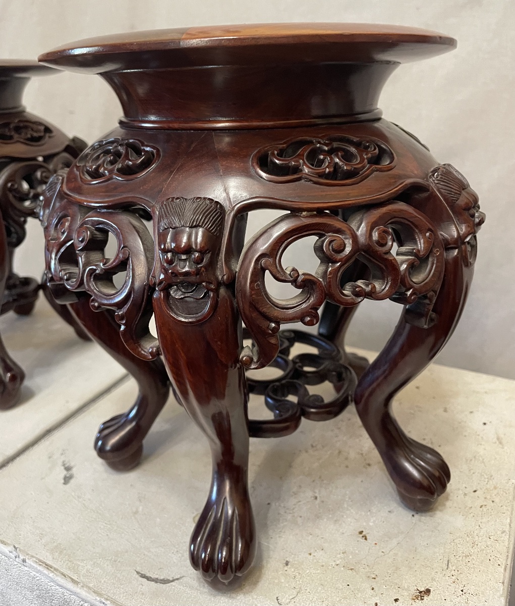 Pair Of Vase Stands, China, 20th Century-photo-3