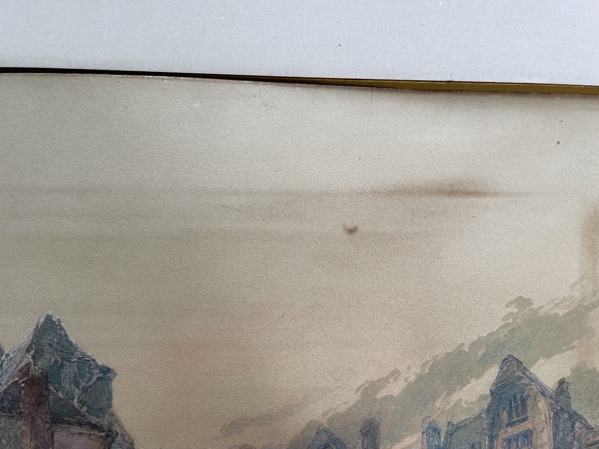 Grande aquarelle de Paul Marny, XIXe siècle-photo-1