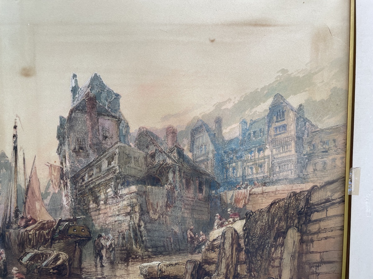 Grande aquarelle de Paul Marny, XIXe siècle-photo-4