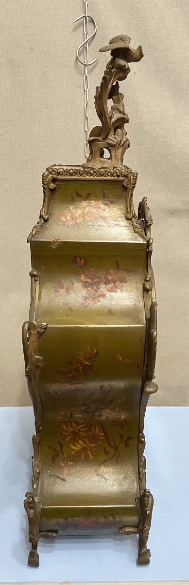 Horloge française en bois et bronze du XIXe siècle-photo-2