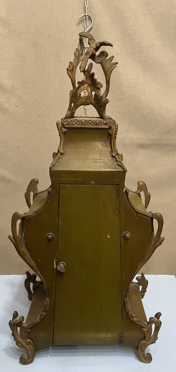 Horloge française en bois et bronze du XIXe siècle-photo-3