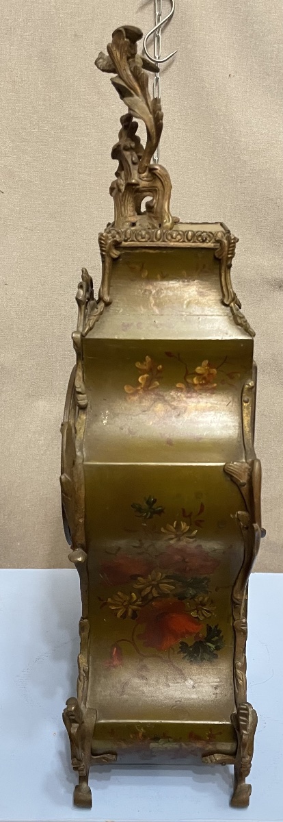 Horloge française en bois et bronze du XIXe siècle-photo-1