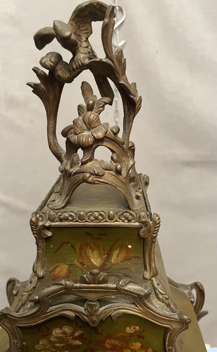 Horloge française en bois et bronze du XIXe siècle-photo-2