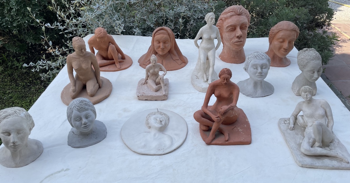 Group Of Terracotta Sculptures (from An Artist's Collection), 20th Century-photo-2