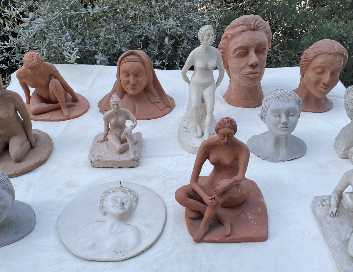 Group Of Terracotta Sculptures (from An Artist's Collection), 20th Century-photo-4