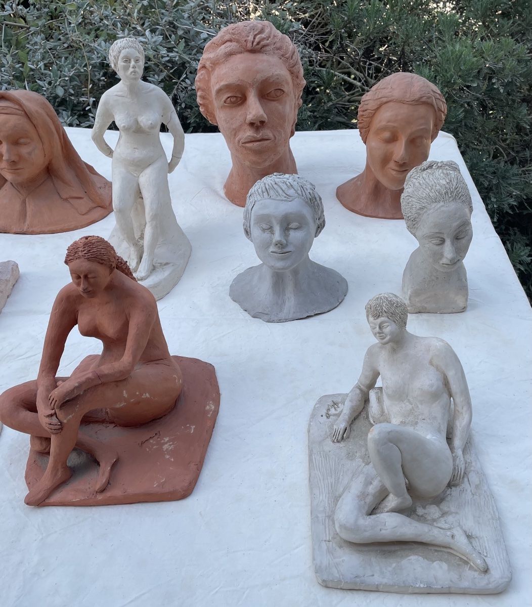 Group Of Terracotta Sculptures (from An Artist's Collection), 20th Century-photo-1