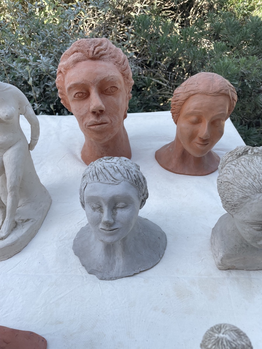 Group Of Terracotta Sculptures (from An Artist's Collection), 20th Century-photo-4