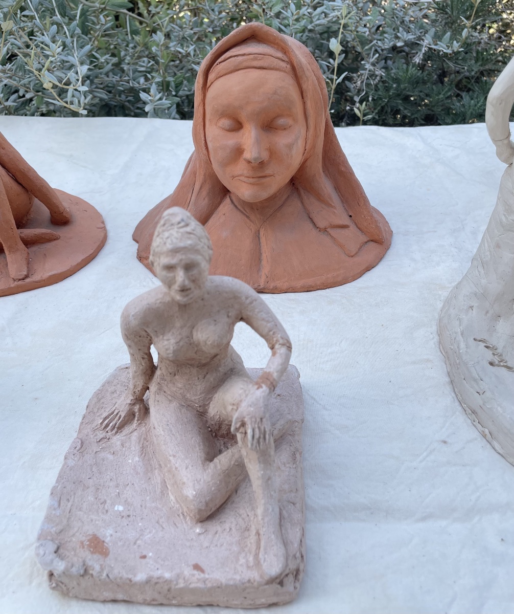Group Of Terracotta Sculptures (from An Artist's Collection), 20th Century-photo-6