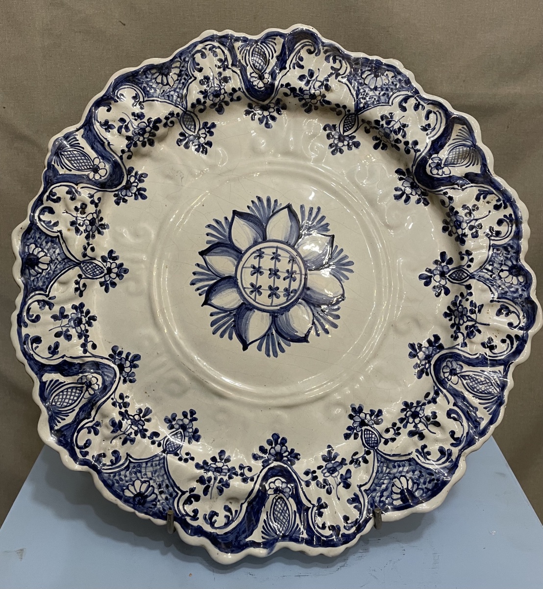 Large Plate, Made In Savona, 19th Century-photo-2