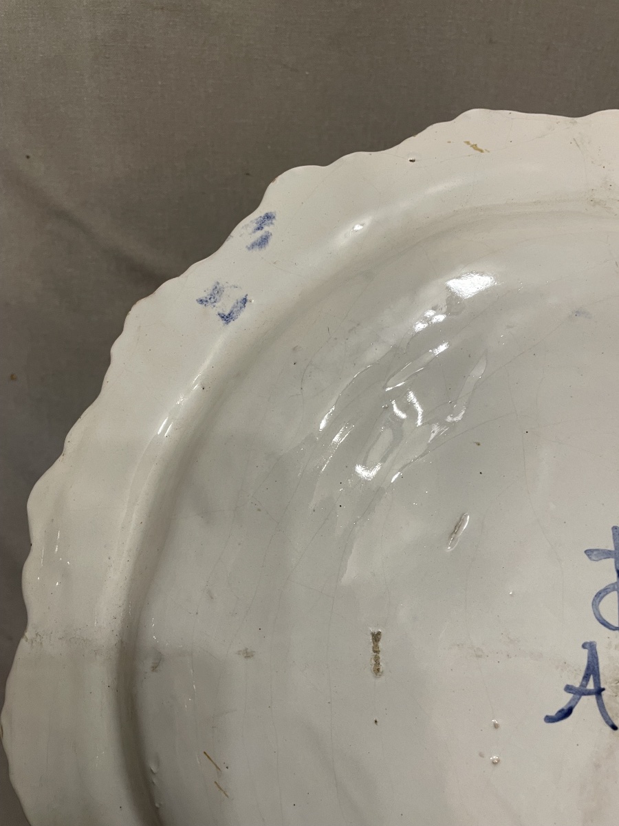 Large Plate, Made In Savona, 19th Century-photo-2