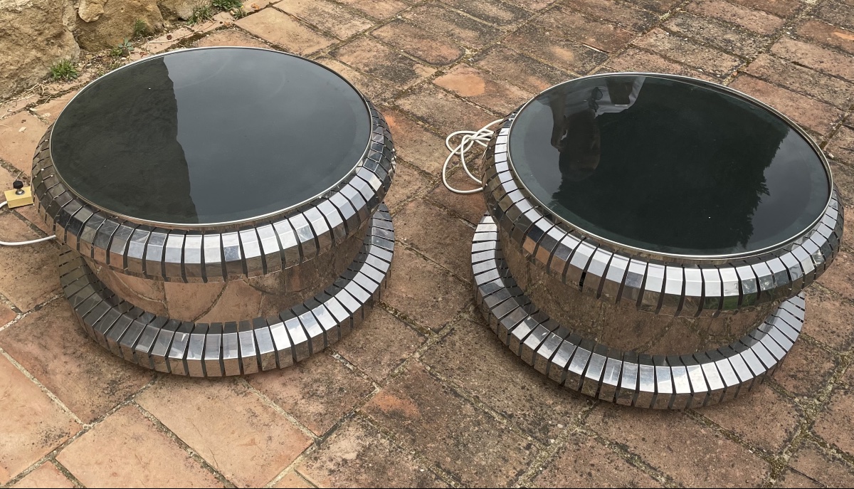 A Pair Of Low Coffee Tables Or 1970s Lamps-photo-4