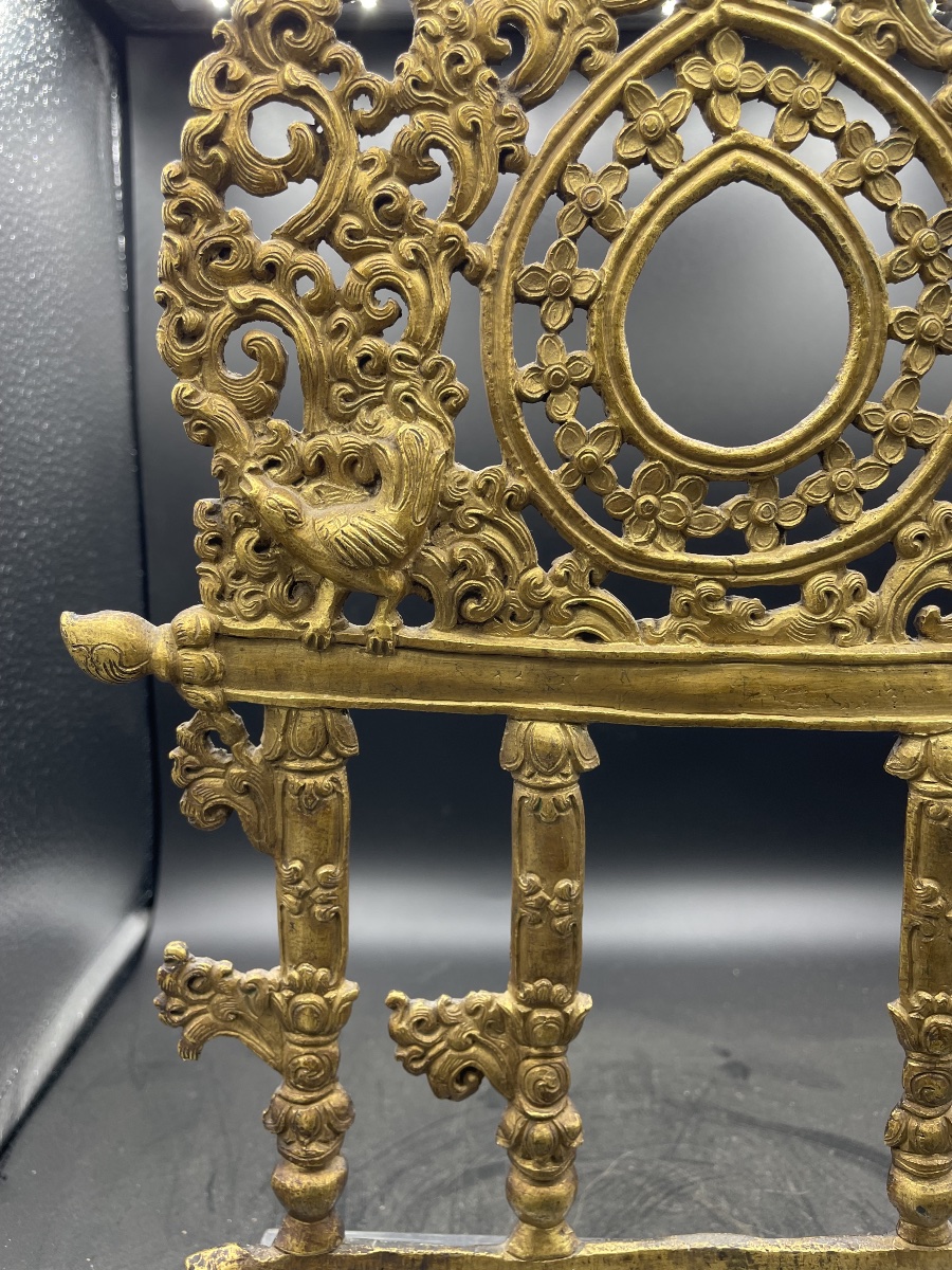 18th-century Sino-tibetan Gilded Bronze Sacred Frame-photo-2