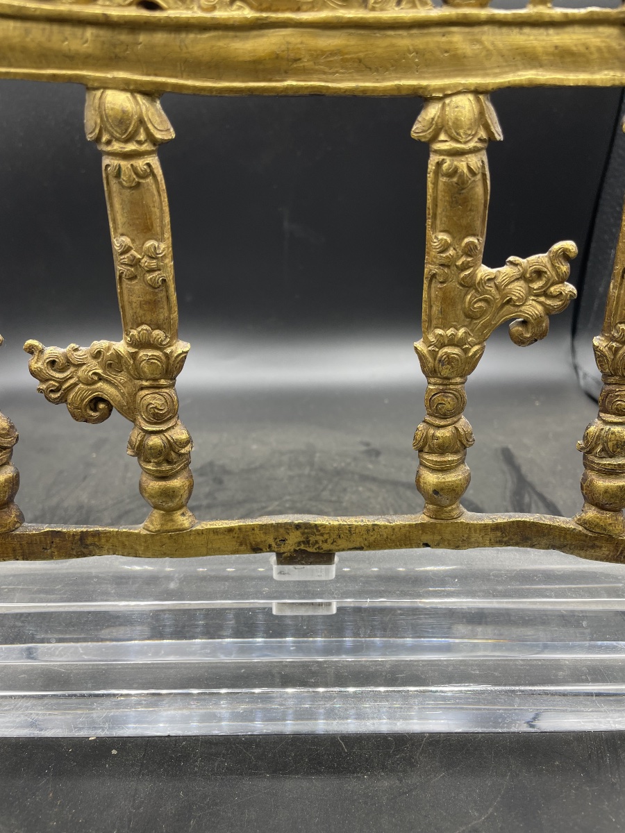 18th-century Sino-tibetan Gilded Bronze Sacred Frame-photo-2