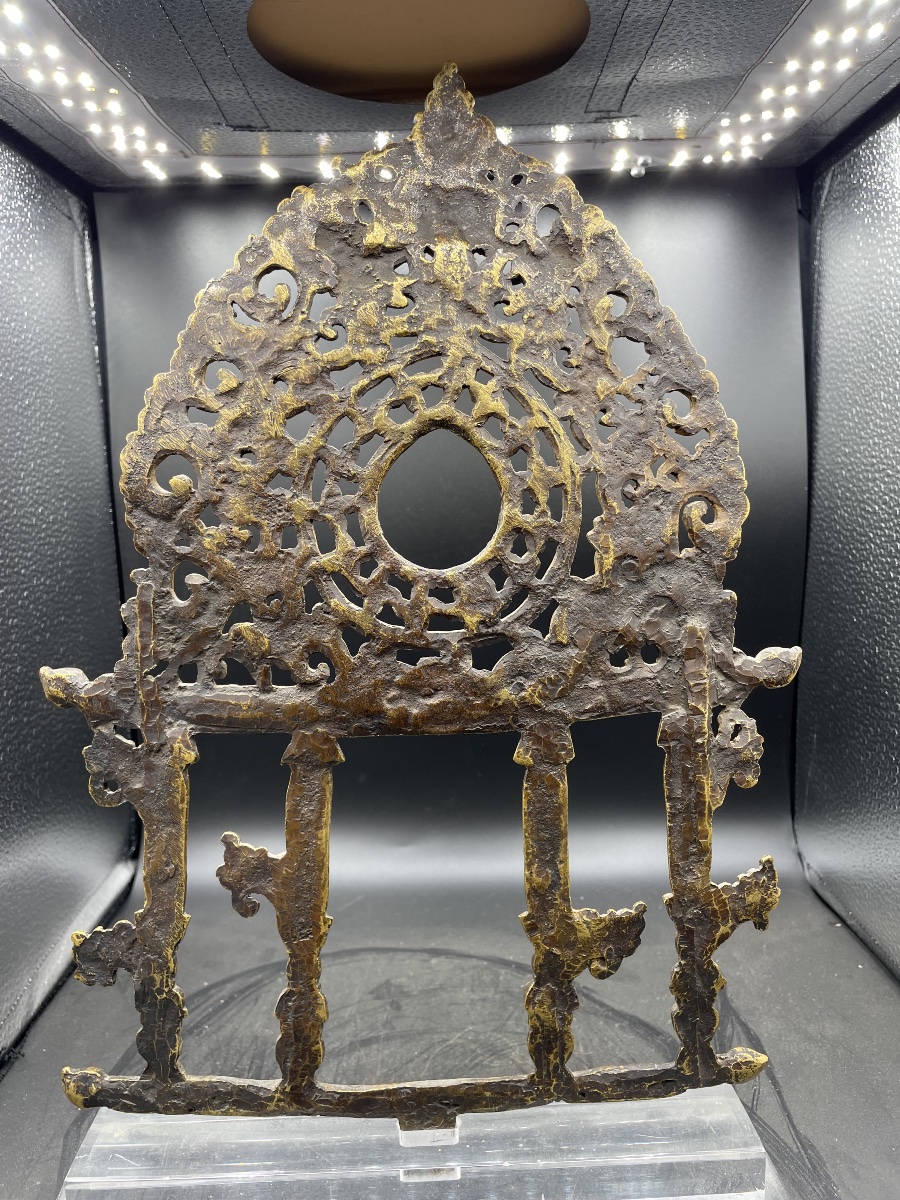 18th-century Sino-tibetan Gilded Bronze Sacred Frame-photo-4