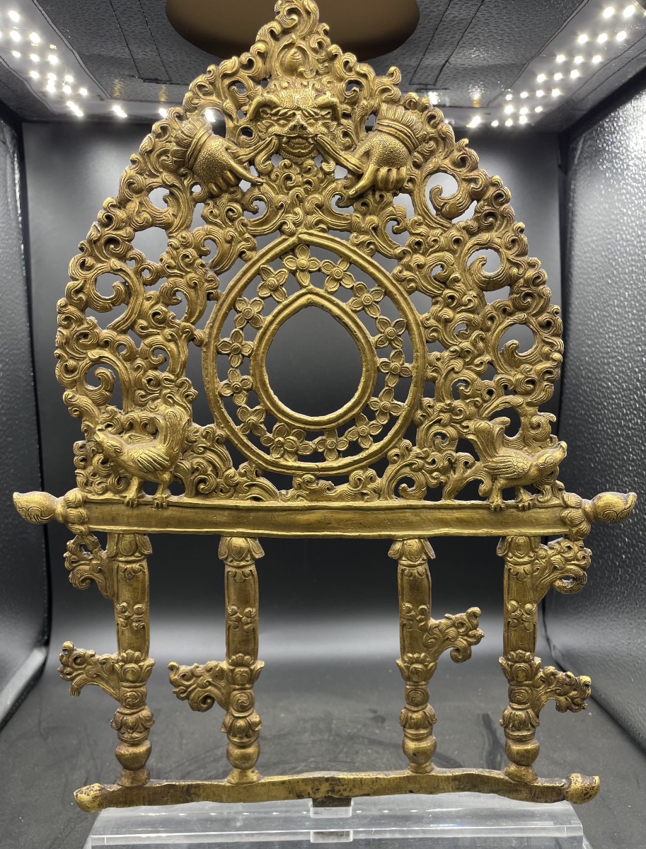 18th-century Sino-tibetan Gilded Bronze Sacred Frame