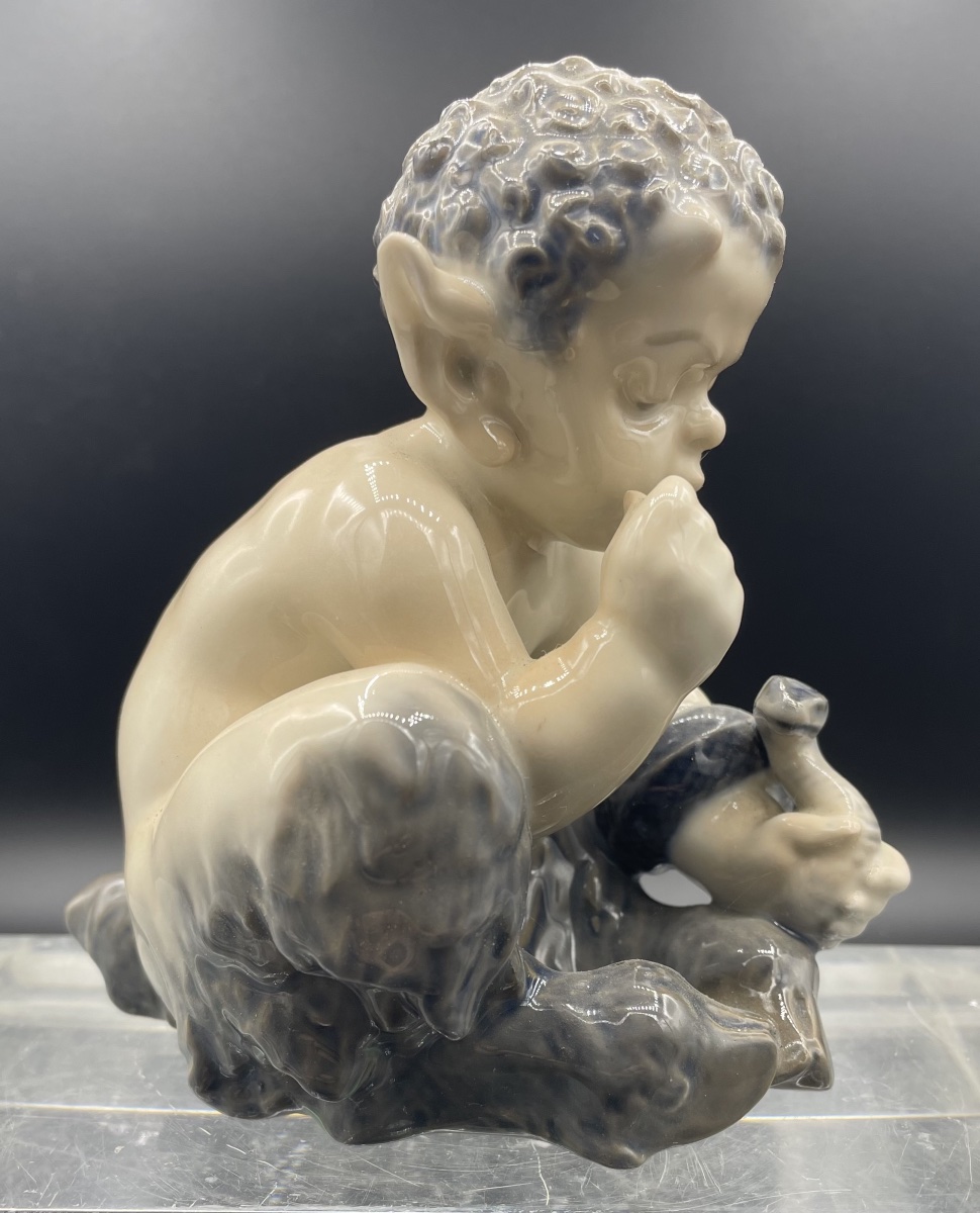 Faune au serpent de Royal Copenhagen, XXe siècle-photo-2