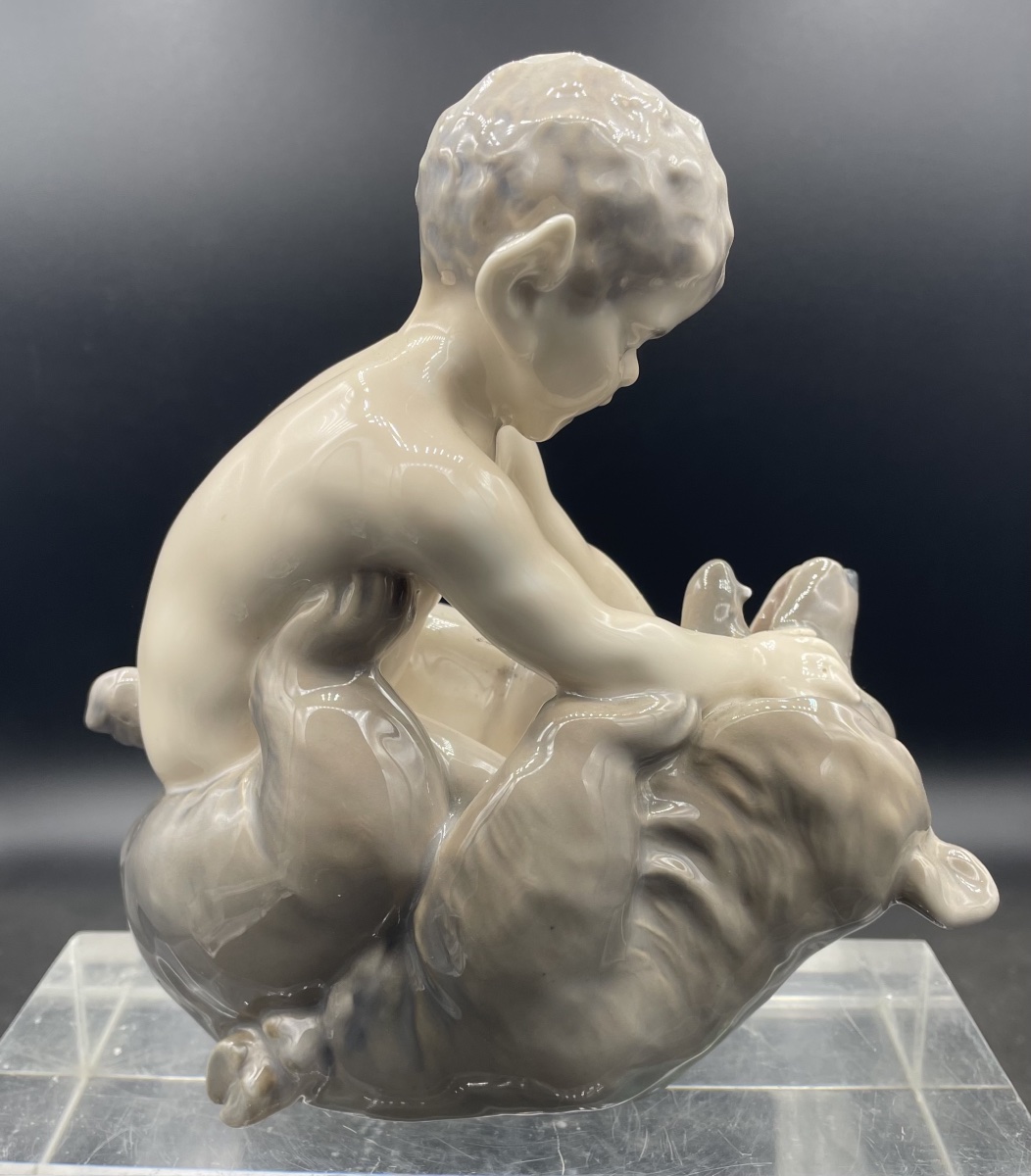 Faune à l'ours en porcelaine Royal Copenhagen, XXe siècle-photo-3