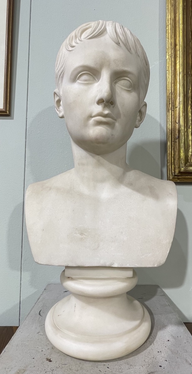 Buste en marbre d'Octavien, XIXe siècle