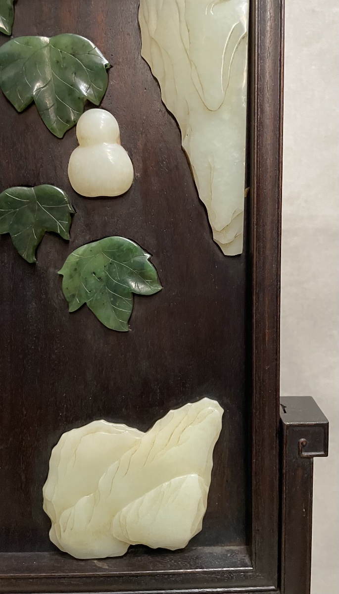 Wooden And Jade Desk Screen For Scholars, China, 20th Century-photo-3