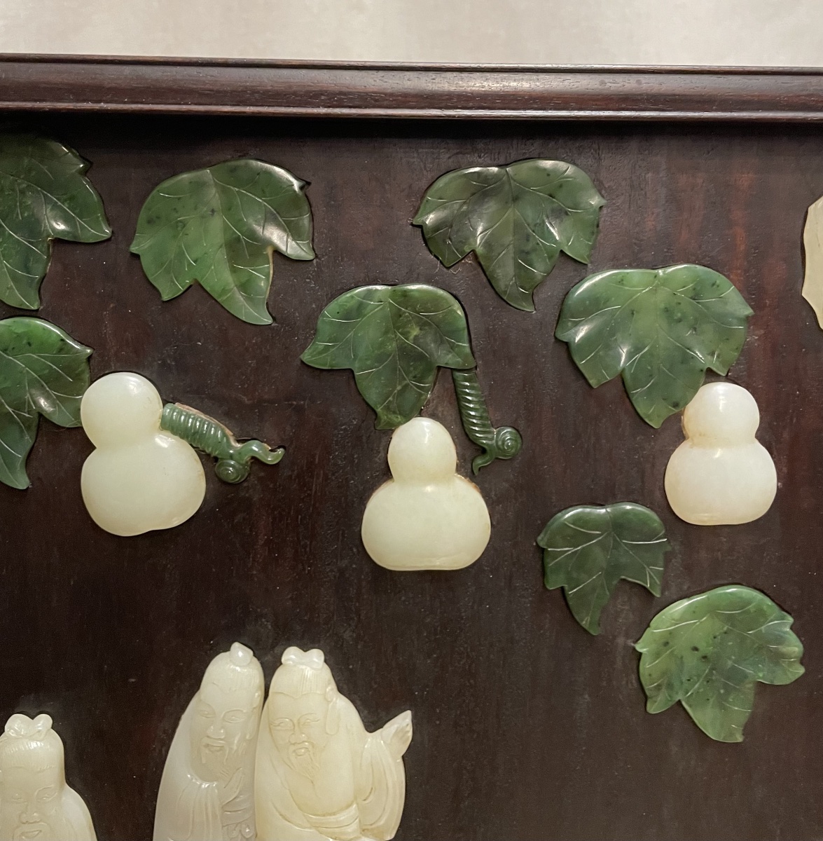 Wooden And Jade Desk Screen For Scholars, China, 20th Century-photo-2