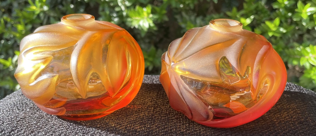 Pair Of Small Lalique Vases From The 20th Century-photo-2