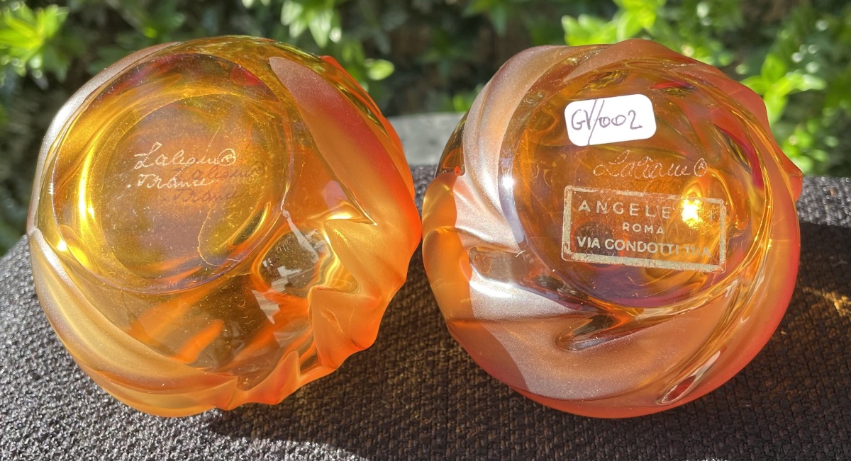 Pair Of Small Lalique Vases From The 20th Century-photo-4