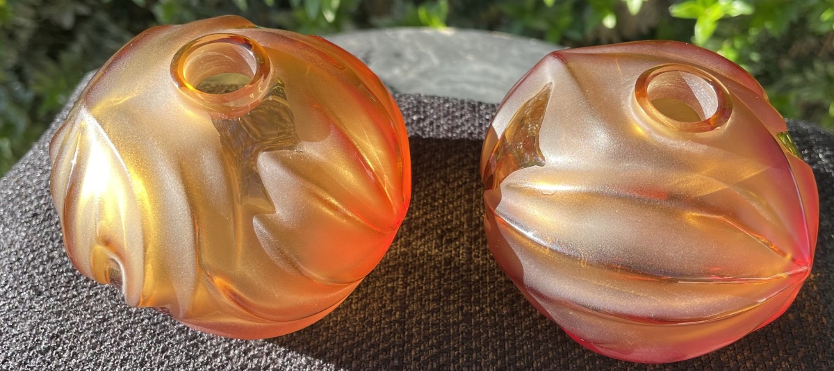Pair Of Small Lalique Vases From The 20th Century-photo-2