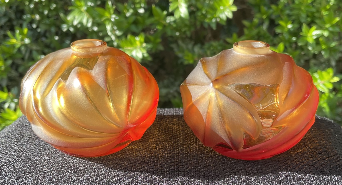 Pair Of Small Lalique Vases From The 20th Century