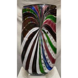 Murano Glass Vase Signed 20th Century