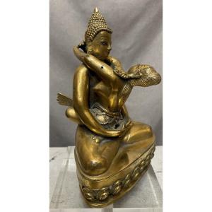 Bronze doré de Yab-Yum, Tibet, XXe siècle