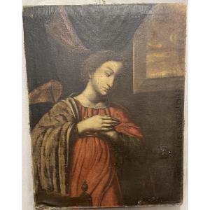 Huile sur toile, Vierge à l'Annonciation, XVIIe siècle
