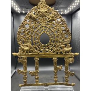 18th-century Sino-tibetan Gilded Bronze Sacred Frame