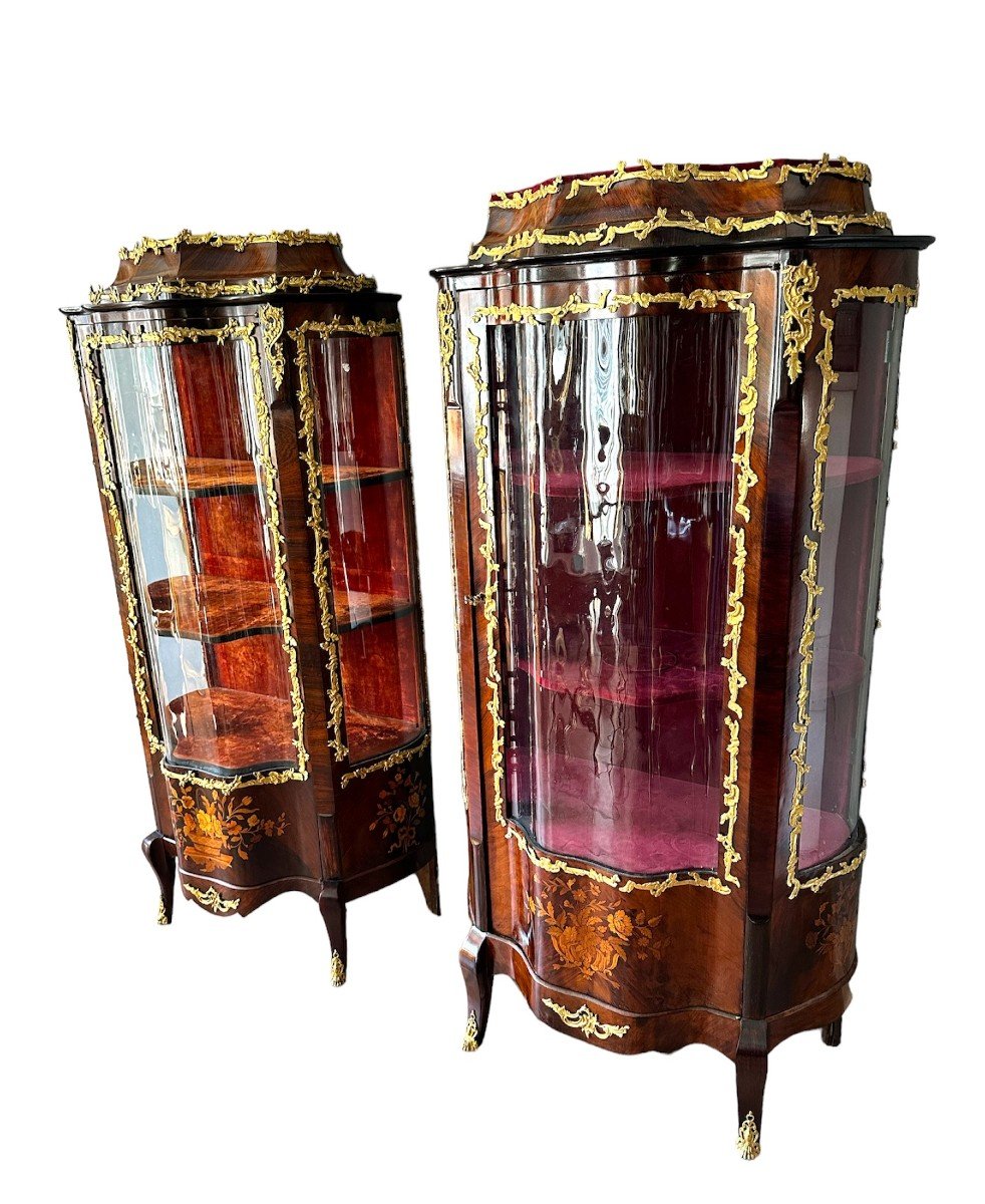 19th Century, Napoleon III, Pair Of Showcases With Bronzes-photo-4