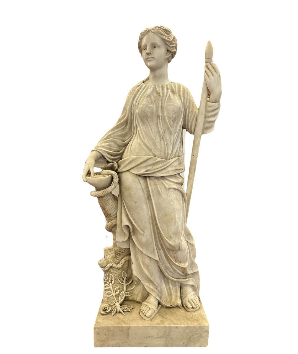 20eme Siècle, Sculpture En Marbre Blanc, Statue De La Santé