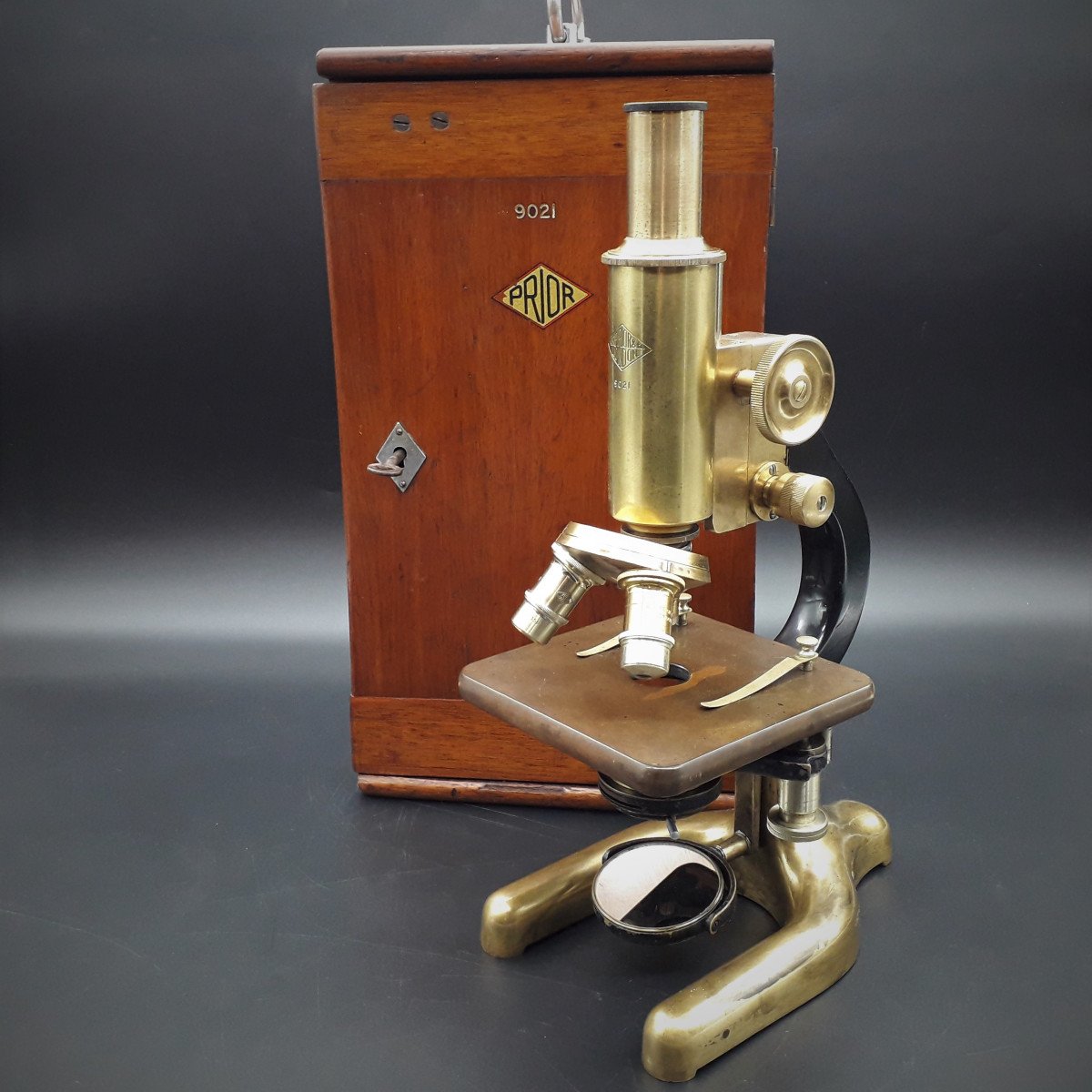 Microscope En Laiton Robert Prior, 1930-photo-1